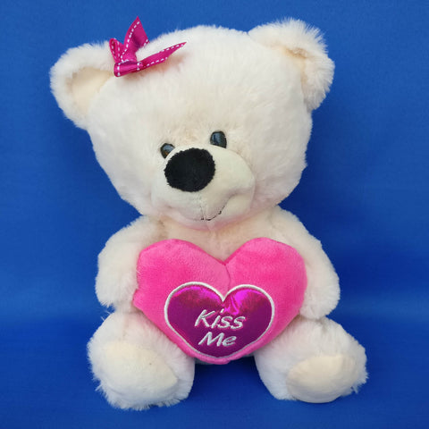 Bear Holding Kiss Me Heart 24 cm - Chirukaanuka