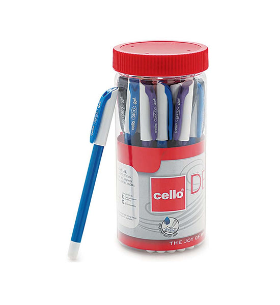 Cello Deco Gel Pen (25 Pens Jar - Blue)