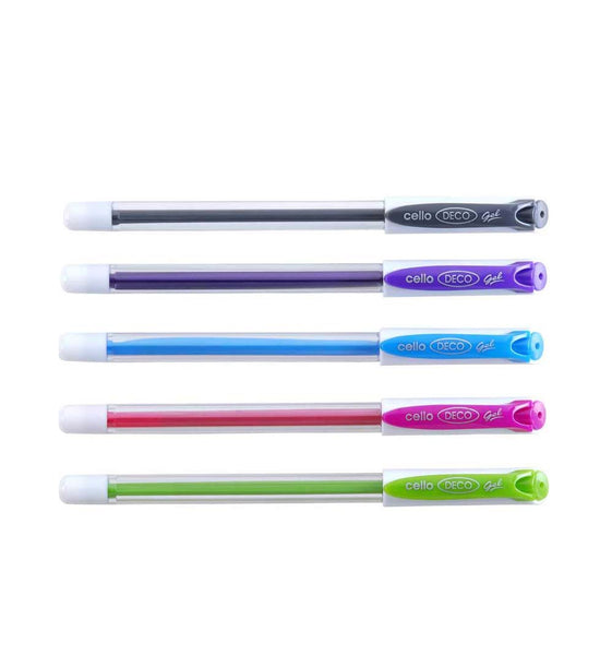 Cello Deco Gel Pen (25 Pens Jar - Blue)