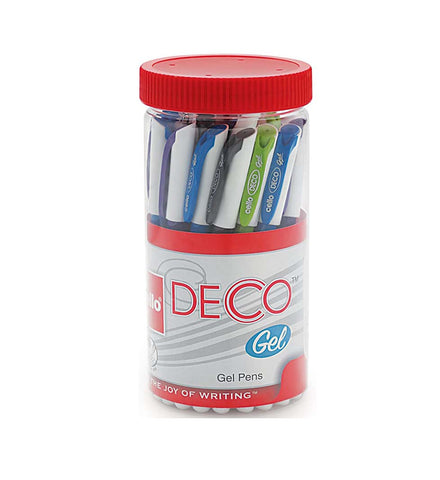 Cello Deco Gel Pen (25 Pens Jar - Blue)