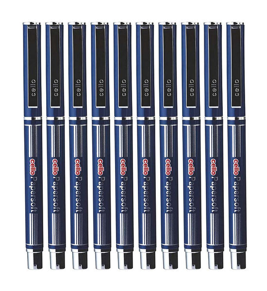 Cello Papersoft Ball Pen (Pack of 10 pens - Blue)