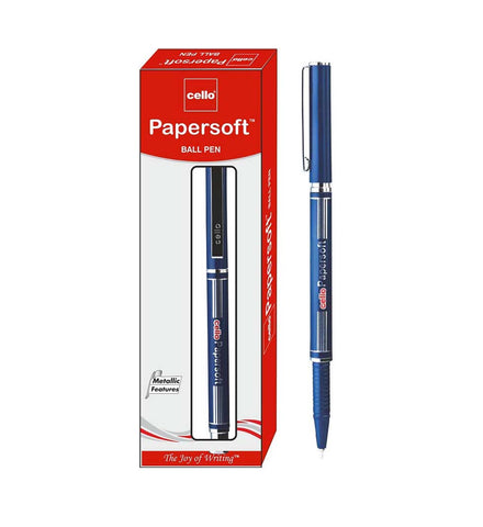 Cello Papersoft Ball Pen (Pack of 10 pens - Blue)