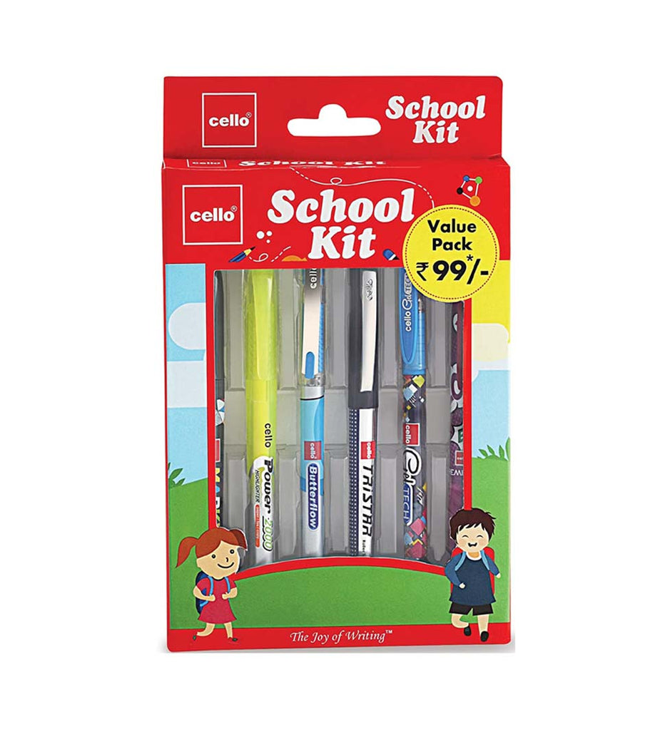 Cello School Kit Pen Set (Pack of 6 Assorted)