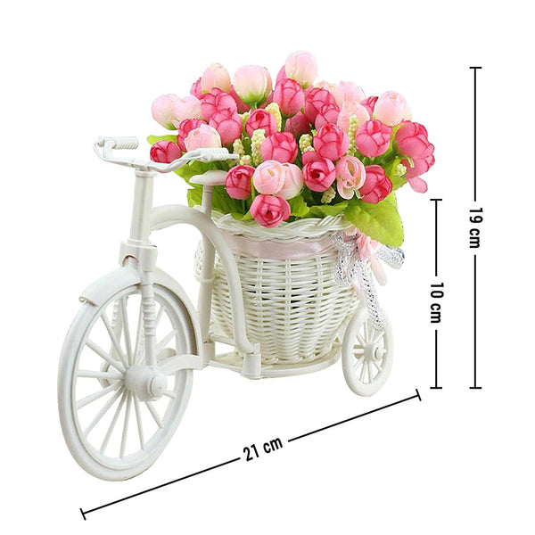 Cycle Shape Flower Vase With Pink Peonies Bunches - Chirukaanuka