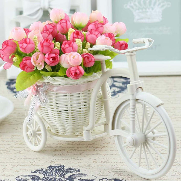 Cycle Shape Flower Vase With Pink Peonies Bunches - Chirukaanuka