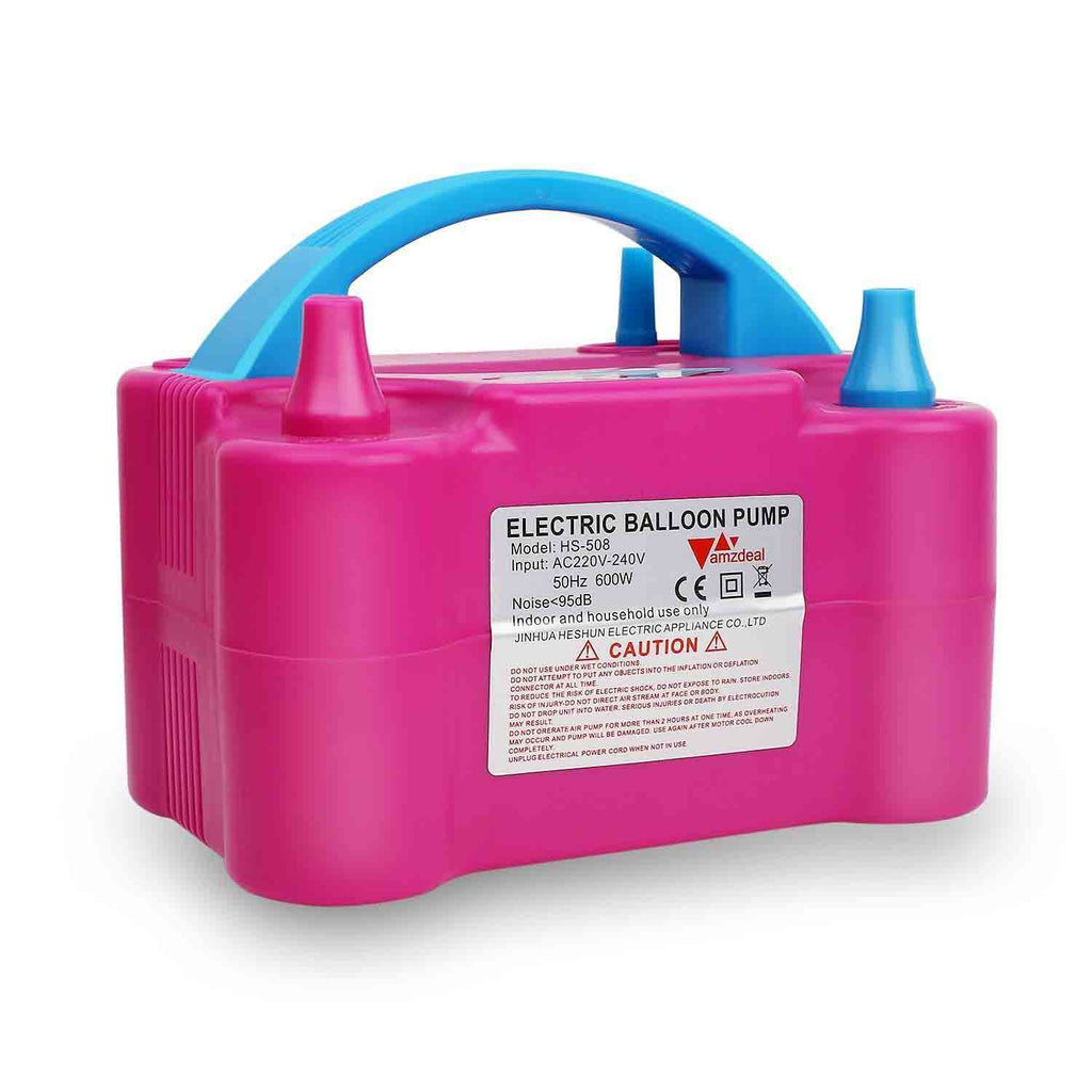 Dual Nozzle Rose Red Balloon Air Inflator Pump Portable - Chirukaanuka