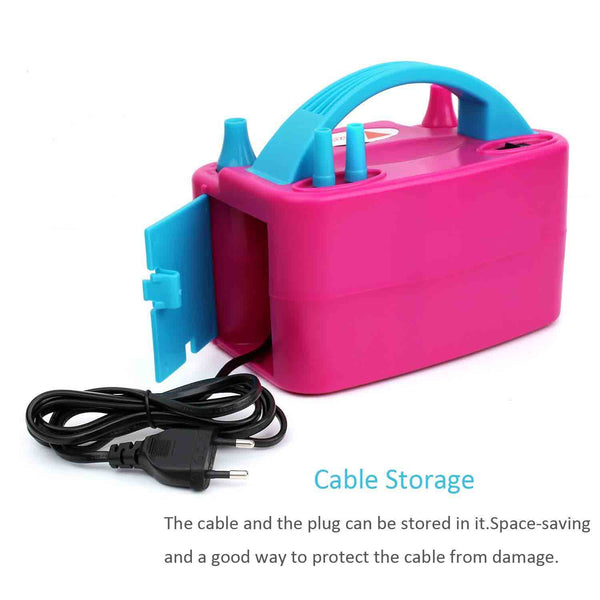 Dual Nozzle Rose Red Balloon Air Inflator Pump Portable - Chirukaanuka