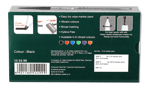 Faber-Castell Whiteboard Marker - Pack of 10 (Black)