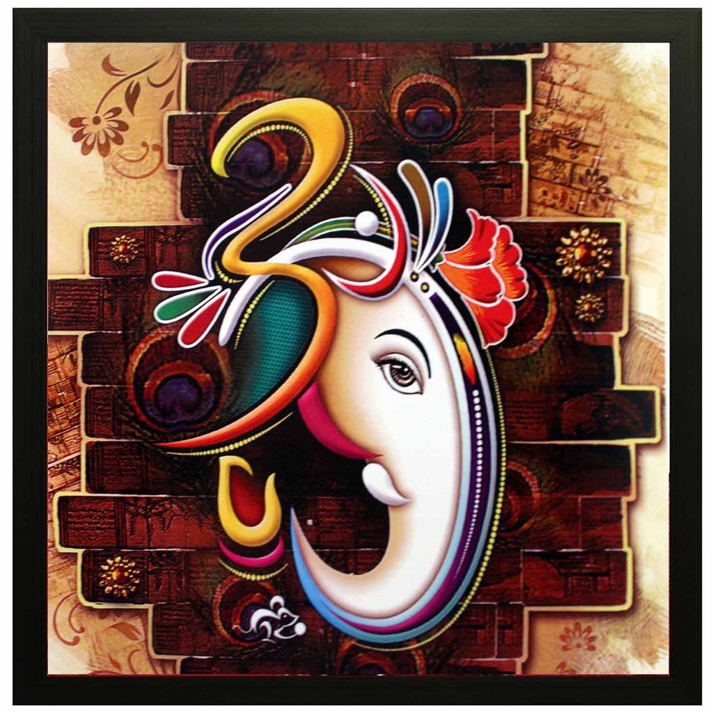 Ganesha Special Effect Textured Frame Painting - Chirukaanuka