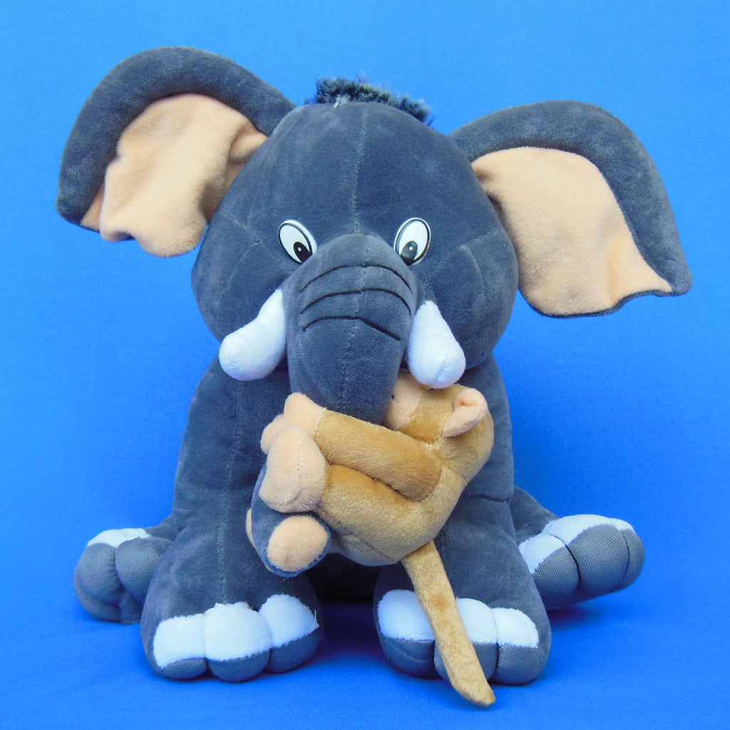 Elephant Holding Monkey Soft Plush Toy 32 cm - Chirukaanuka