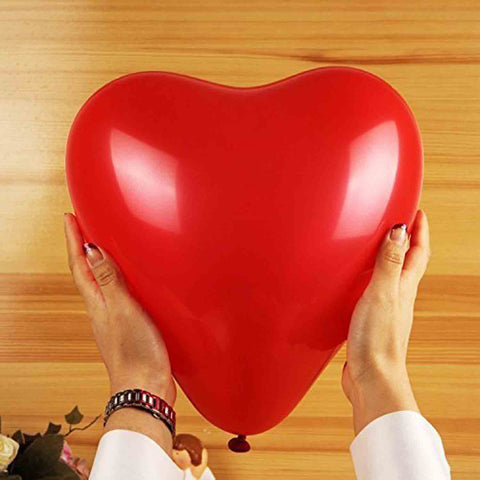 Heart Shape Red Balloons - Size 12 Inches (Pack of 30) - Chirukaanuka