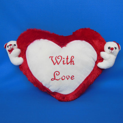 Red Heart Teddy Cushion 26 cm - Chirukaanuka