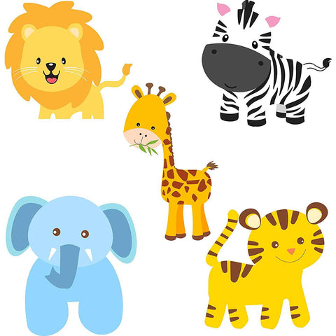 Jungle Theme Party Decoration Wall Posters - 1 Feet (Set of 5+1) - Chirukaanuka
