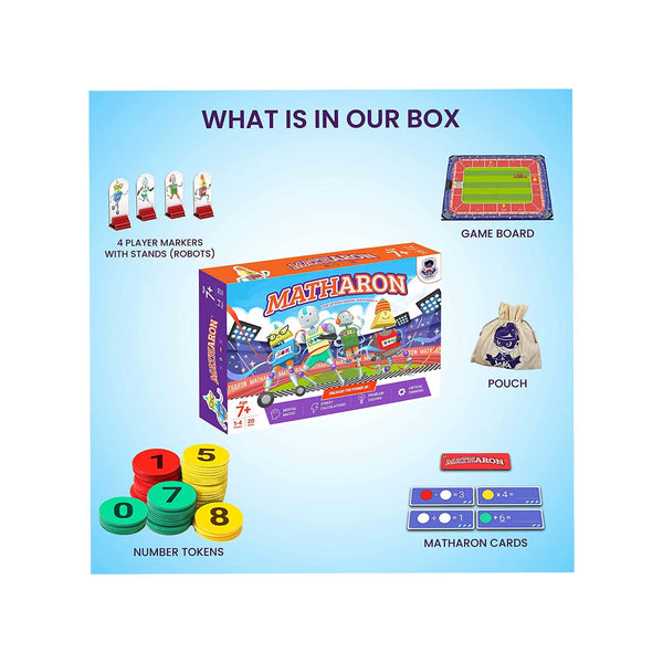 Matharon - Maths Board Game | Addition, Subtraction, Multiplication, Division (Ages 5-10 yr)
