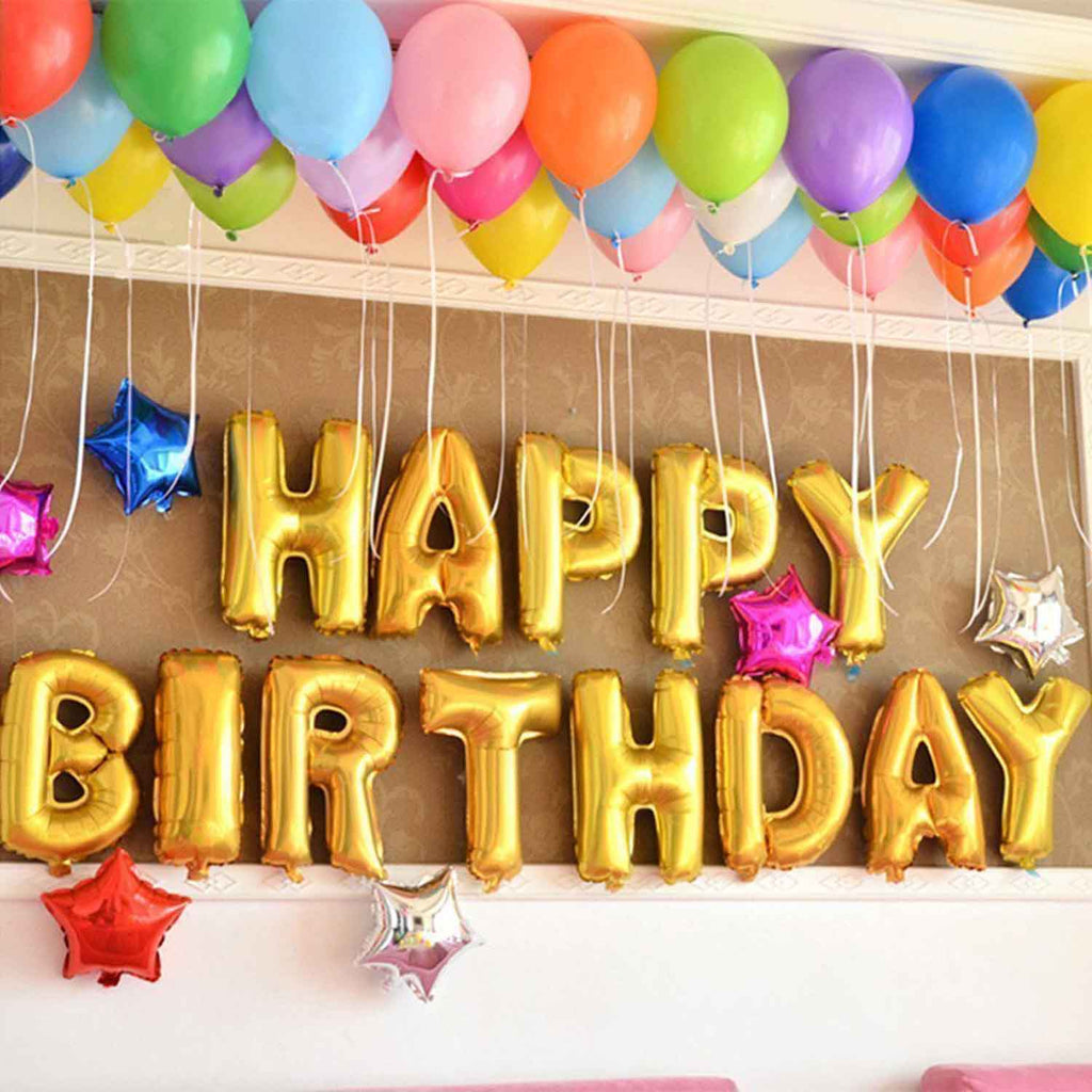 Party Props Happy Birthday (Foil Balloons) - Chirukaanuka
