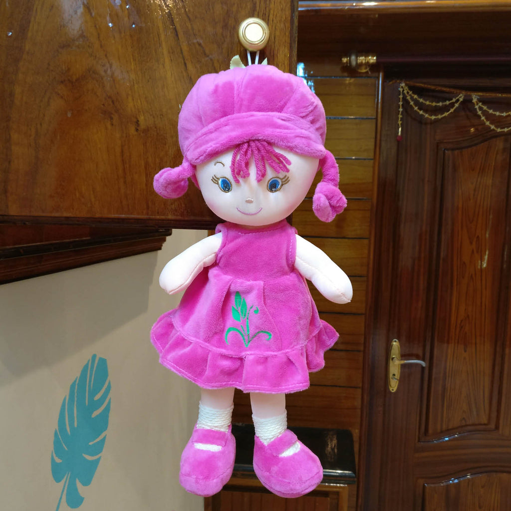 Baby Girl Doll Plush Dark Pink 36 cm - Chirukaanuka