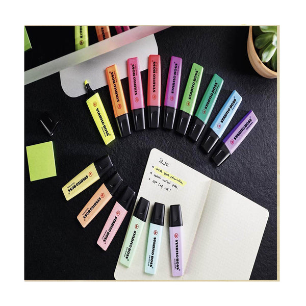 STABILO BOSS Original Pastel - Highlighter Pen - Pack of 6 (Assorted Colours)