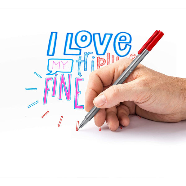 Triplus Fineliner Tip Pen in Staedtler Box - Pack of 10 (Multicolor)