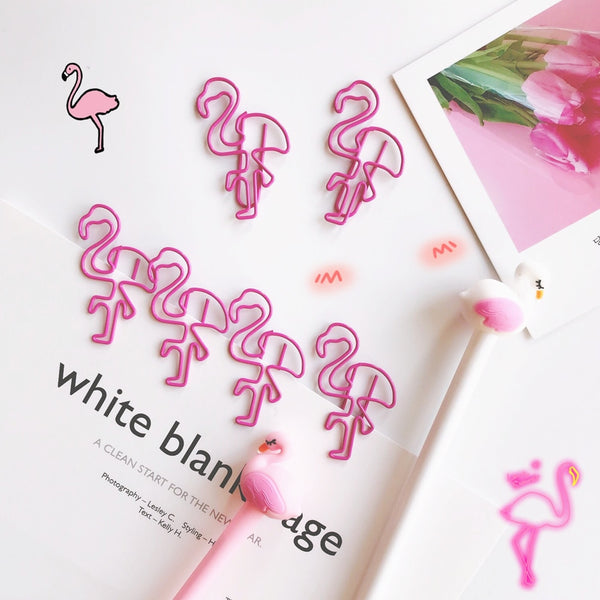 Sweet Pink Flamingo Bookmark Paper Clip - Chirukaanuka