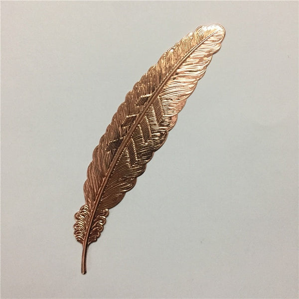 Creative Metal Silver Plated Feather Bookmark - Chirukaanuka