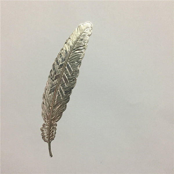 Creative Metal Silver Plated Feather Bookmark - Chirukaanuka