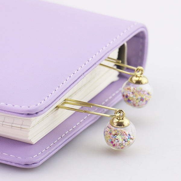 Glass ball Paper Clips Bookmark - Chirukaanuka