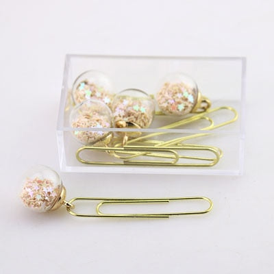 Glass ball Paper Clips Bookmark - Chirukaanuka