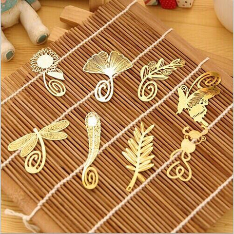 Mini Cute Gold Metal Bookmark - Chirukaanuka
