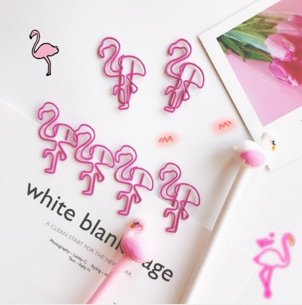 Sweet Pink Flamingo Bookmark Paper Clip - Chirukaanuka
