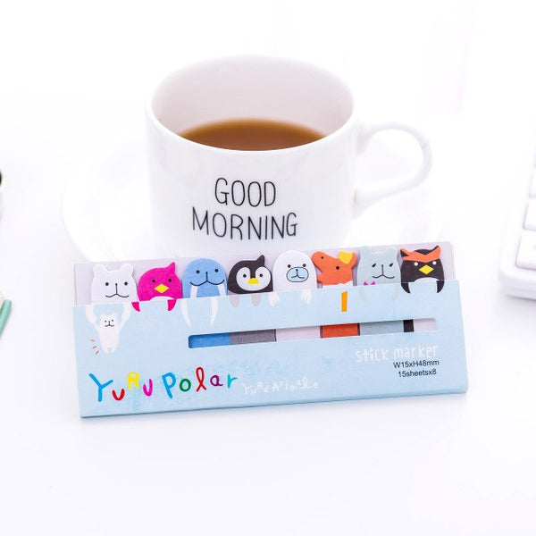 Creative Cute Animal Sticky Paper Bookmark - Chirukaanuka