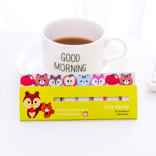 Creative Cute Animal Sticky Paper Bookmark - Chirukaanuka